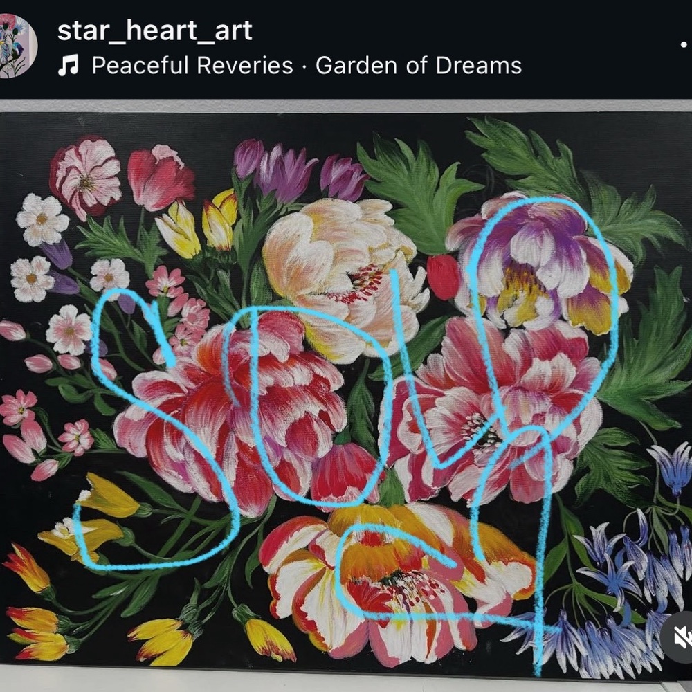 Floral Canvas Art with Vibrant Colors
